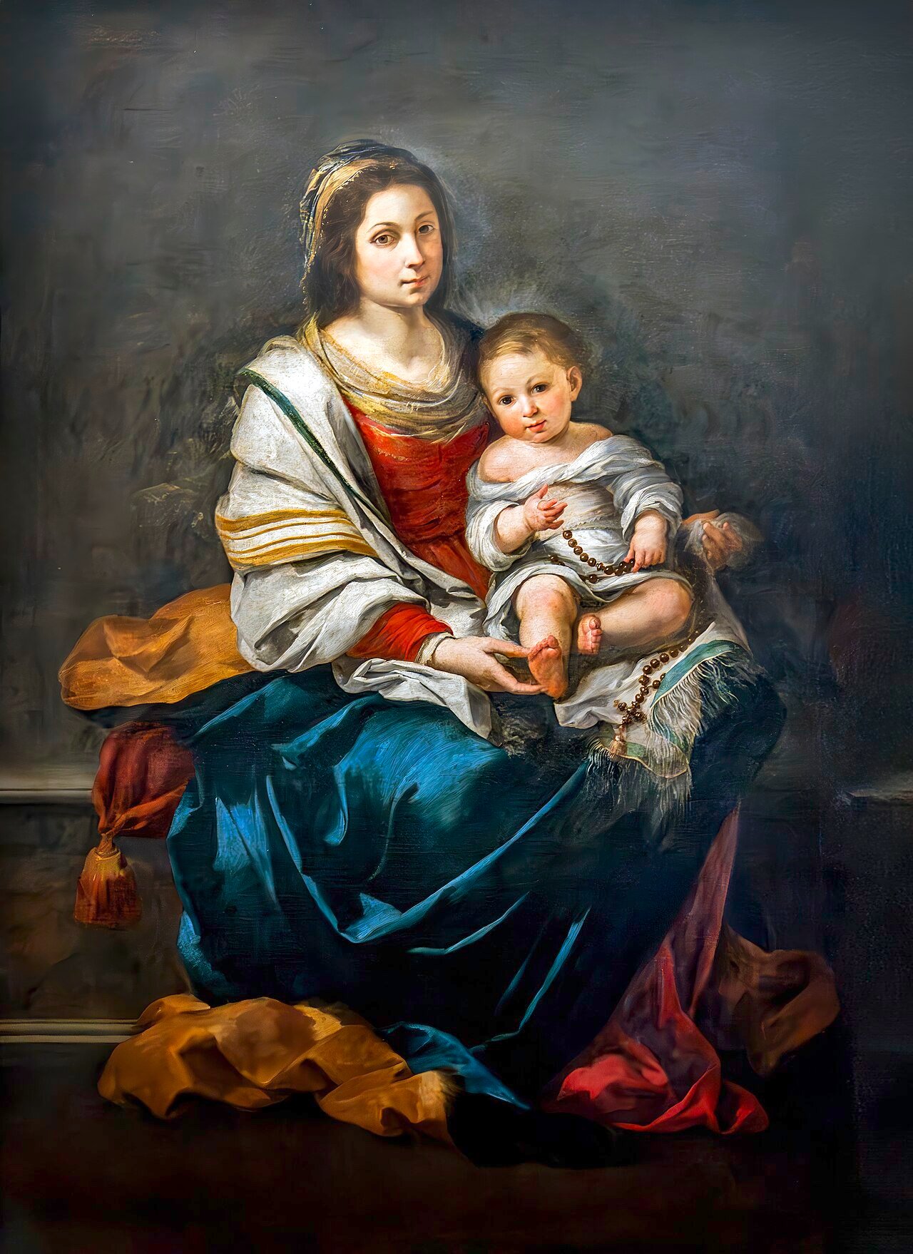 La Virgen del Rosario con el Nino Jesus, pintura de Murillo